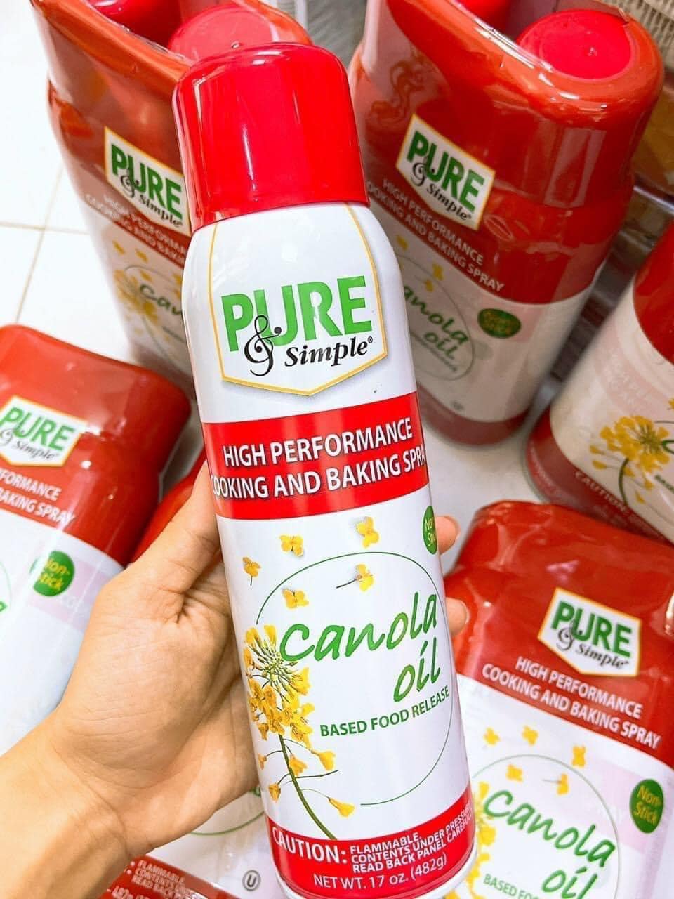 Dầu ăn kiêng không calo dầu hoa cải Pure & simple canola oil 482g
