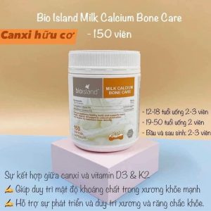 MILK CANXI BONE CARE BIOISLAND - CANXI SỮA 150 viên nang mềm