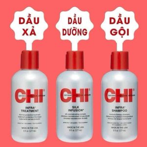 Set dầu gội xả dưỡng tóc CHI INFRA Essential Care Mỹ 177ml x 3 chai