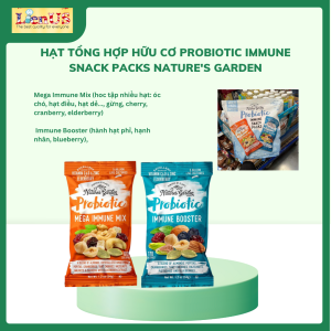 Hạt tổng hợp hữu cơ Probiotic Immune  Snack Packs Nature's Garden 24 gói  (Mega Immune Mix & Immune Booster, 34 g/gói)