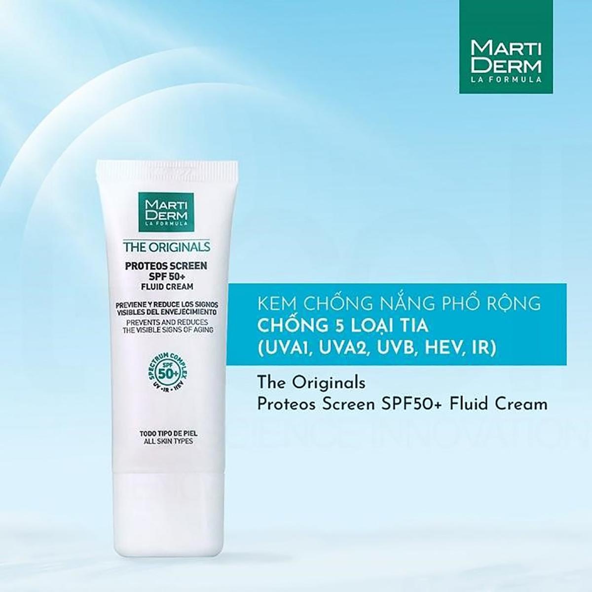 Kem chống nắng MartiDerm phổ rộng bảo vệ da khỏi tia UVA/UVB cho da dầu SPF50