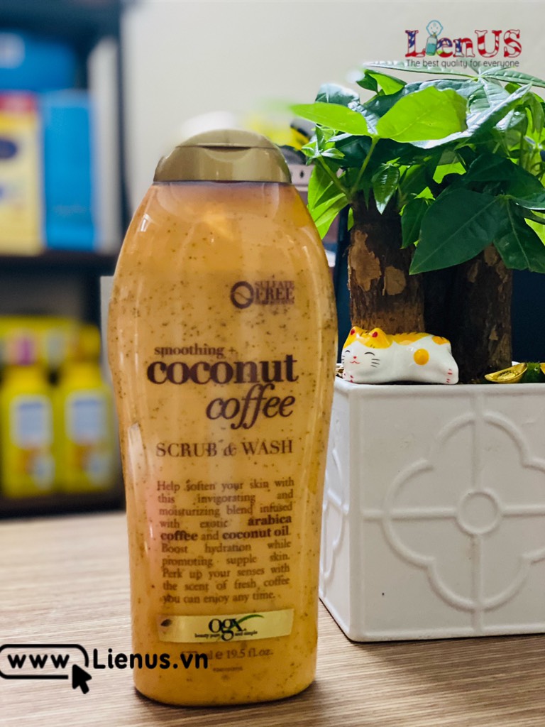 Sữa Tắm Tẩy Tế Bào Chết OGX Coconut Coffee Scrub & Wash 577ml
