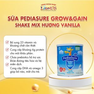 Sữa bột Pediasure Vani Grow and Gain Shake Mix 400g dành cho bé trên 2 tuổi (400 gr) - Mỹ