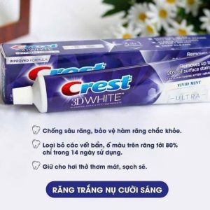 Kem Đánh Răng Crest 3D White Vivid Mint Ultra Màu Tím 158gr  Mỹ