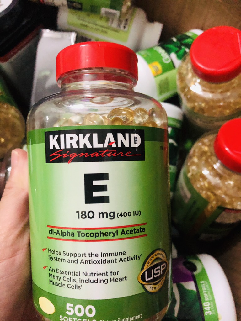 Vitamin E Thiên Nhiên 400 I.U Kirkland Signature 500 Viên Của Mỹ