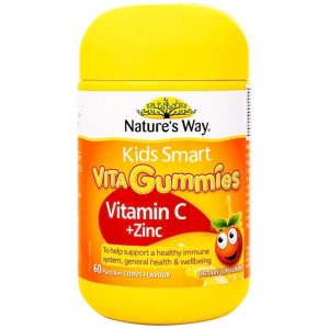 Viên nhai Kids Smart Vita Gummies Nature's Way bổ sung Vitamin C + Zinc (60 viên)