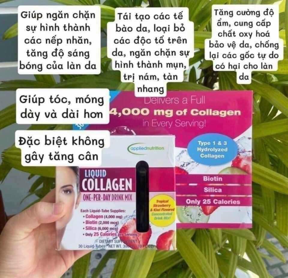 Nước Uống Đẹp Da Collagen Nước Liquid Collagen 4000mg - 30 ống - Mỹ