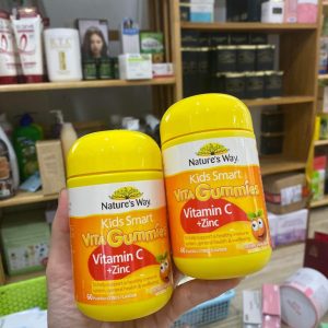 Viên nhai Kids Smart Vita Gummies Nature's Way bổ sung Vitamin C + Zinc (60 viên)