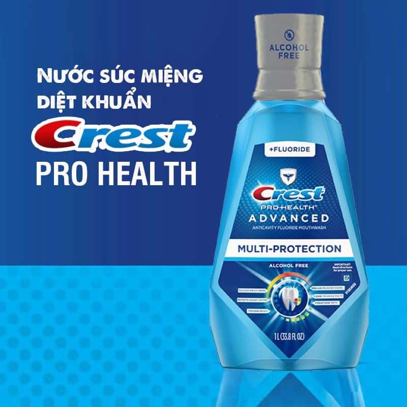 Nước súc miệng Crest Pro Health Advantage 1 lít