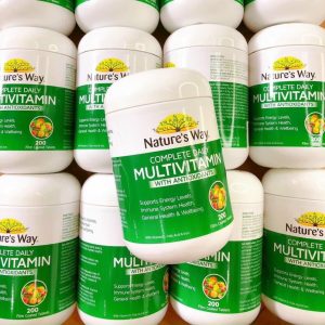 Viên uống bổ sung Vitamin Tổng Hợp Và Tảo Xoắn Nature’s Way Multivitamin Spirulina, 200 viên