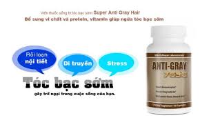 Viên Uống Trị Tóc Bạc Sớm Super Anti Gray Hair 7050 hộp 60 viên Mỹ