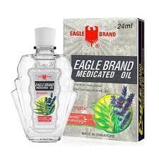 Dầu Gió Trắng Con Ó 2 Nắp Của Mỹ Eagle Brand Medicated Oil Lavender 24ml