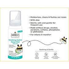 Xịt mũi Cho Bé Chiết Xuất Nha Đam Zarbee's Naturals Soothing Saline Mist with Aloe 188ml